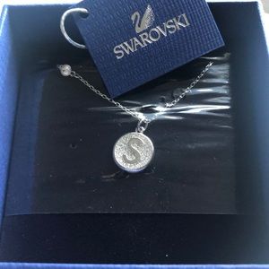 Swarovski crystal initial “S” pendant